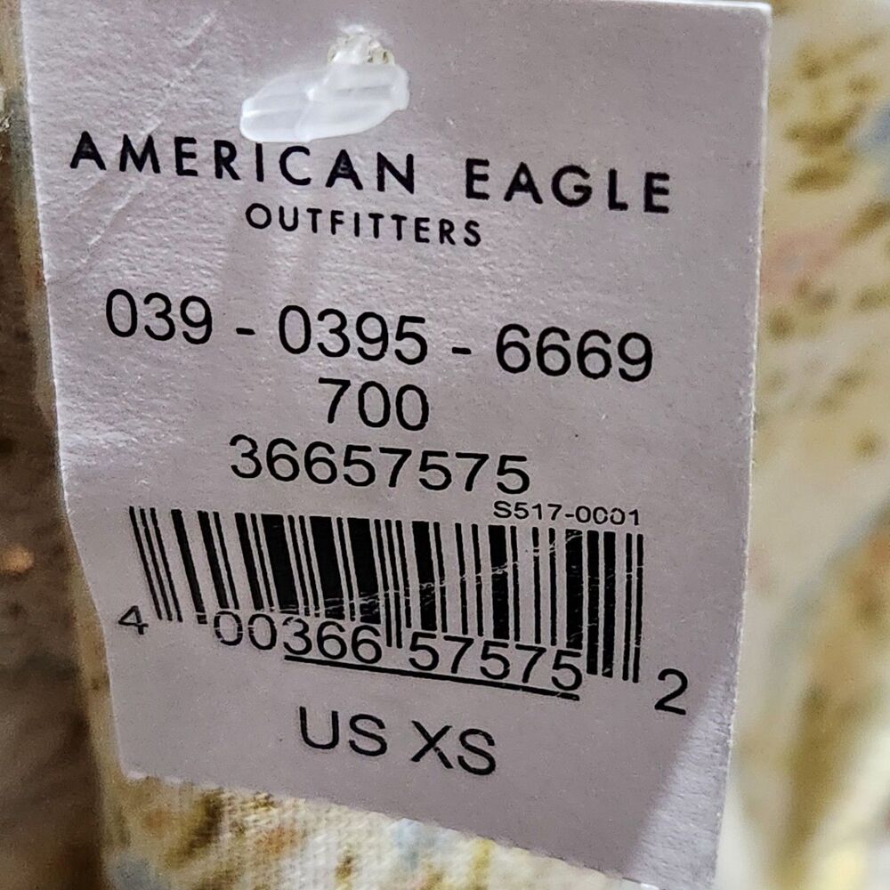 American Eagle Dress Size XS Lined Embroidered Short Sleeve - Picture 10 of 11